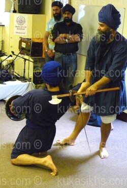 nihang sikhs displaying martial art skills